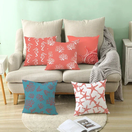 Coral Pillow Case Spring Home Decor Style Pillow Cushion Cover