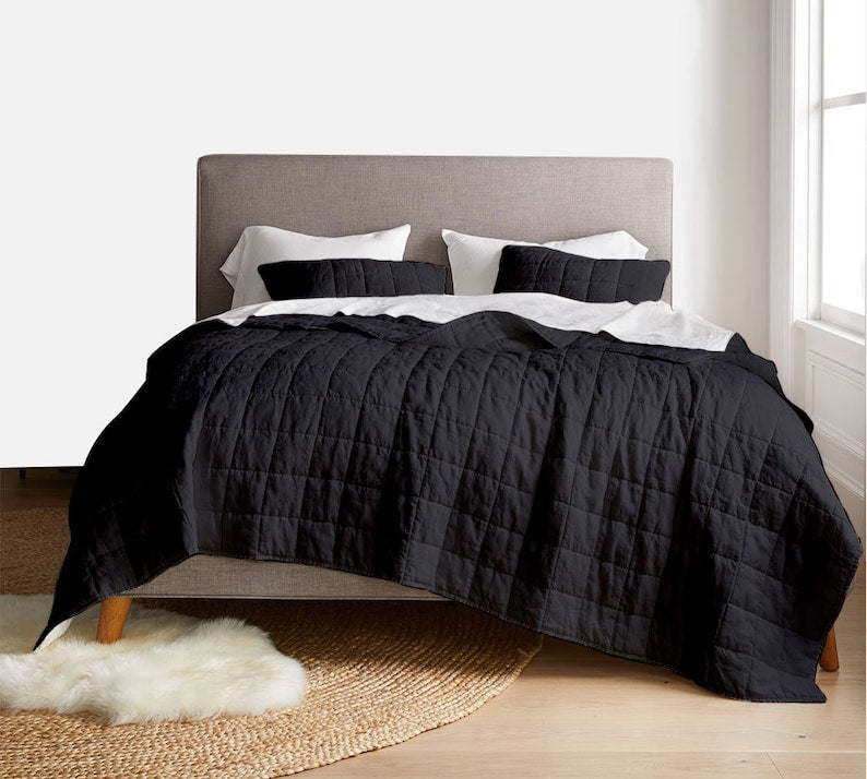 Box stitch - Linen Cotton Quilt Sets