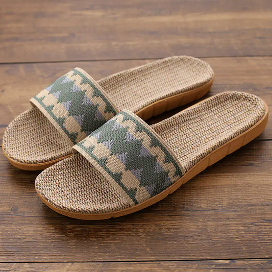 Indoor Non-Slip Linen Slippers