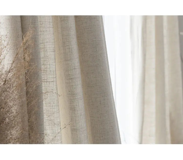 Contemporary Semi-Blackout Linen Drapes