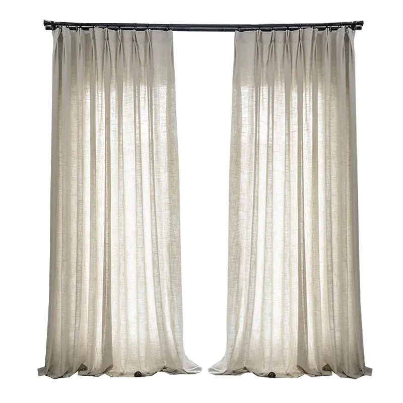 Contemporary Semi-Blackout Linen Drapes