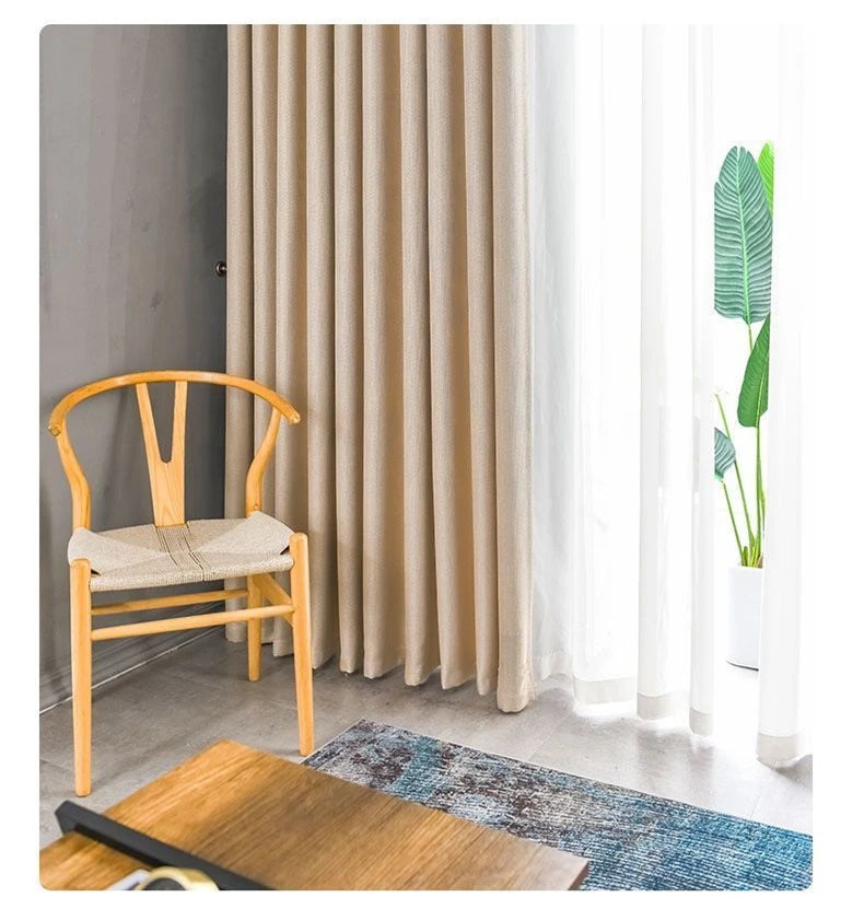 Custom Made Faux Linen Curtain