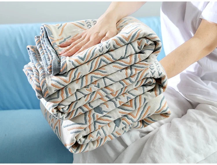 Bohemia Throw Blanket For Beds Cotton Cover Four Seasons Sofa Blanket Oversized Summer Gauze Cool Quilt Double Bedspread