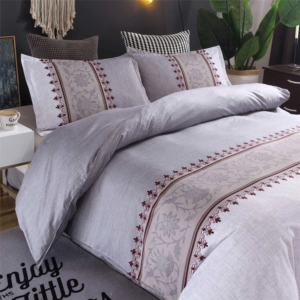 Luxury Bedding Sets King Flower Bed Linen High Quality Duvet Cover Set Queen Purple Bed Comforter