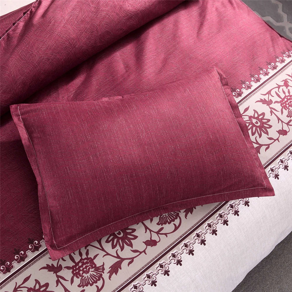 Luxury Bedding Sets King Flower Bed Linen High Quality Duvet Cover Set Queen Purple Bed Comforter