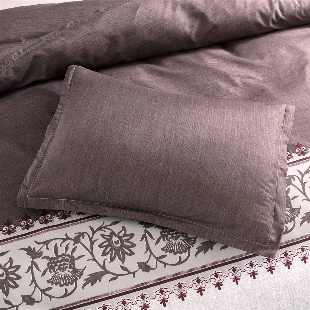 Luxury Bedding Sets King Flower Bed Linen High Quality Duvet Cover Set Queen Purple Bed Comforter