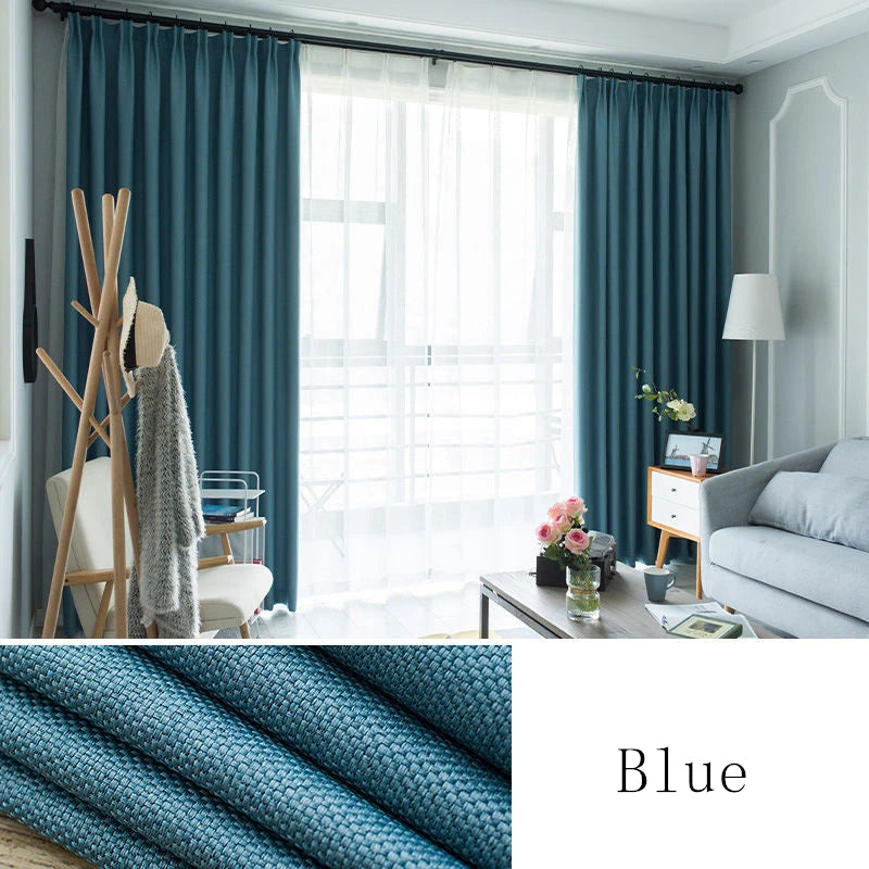 Custom Made Faux Linen Curtain