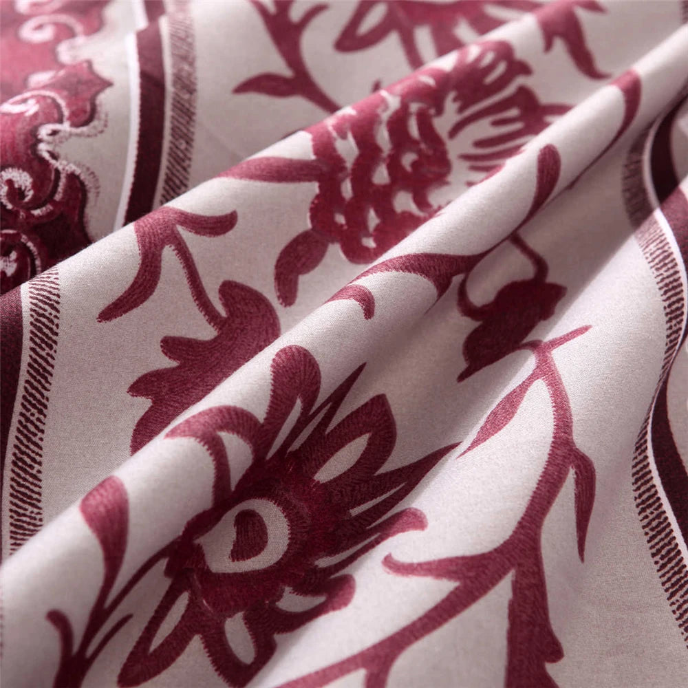 Luxury Bedding Sets King Flower Bed Linen High Quality Duvet Cover Set Queen Purple Bed Comforter