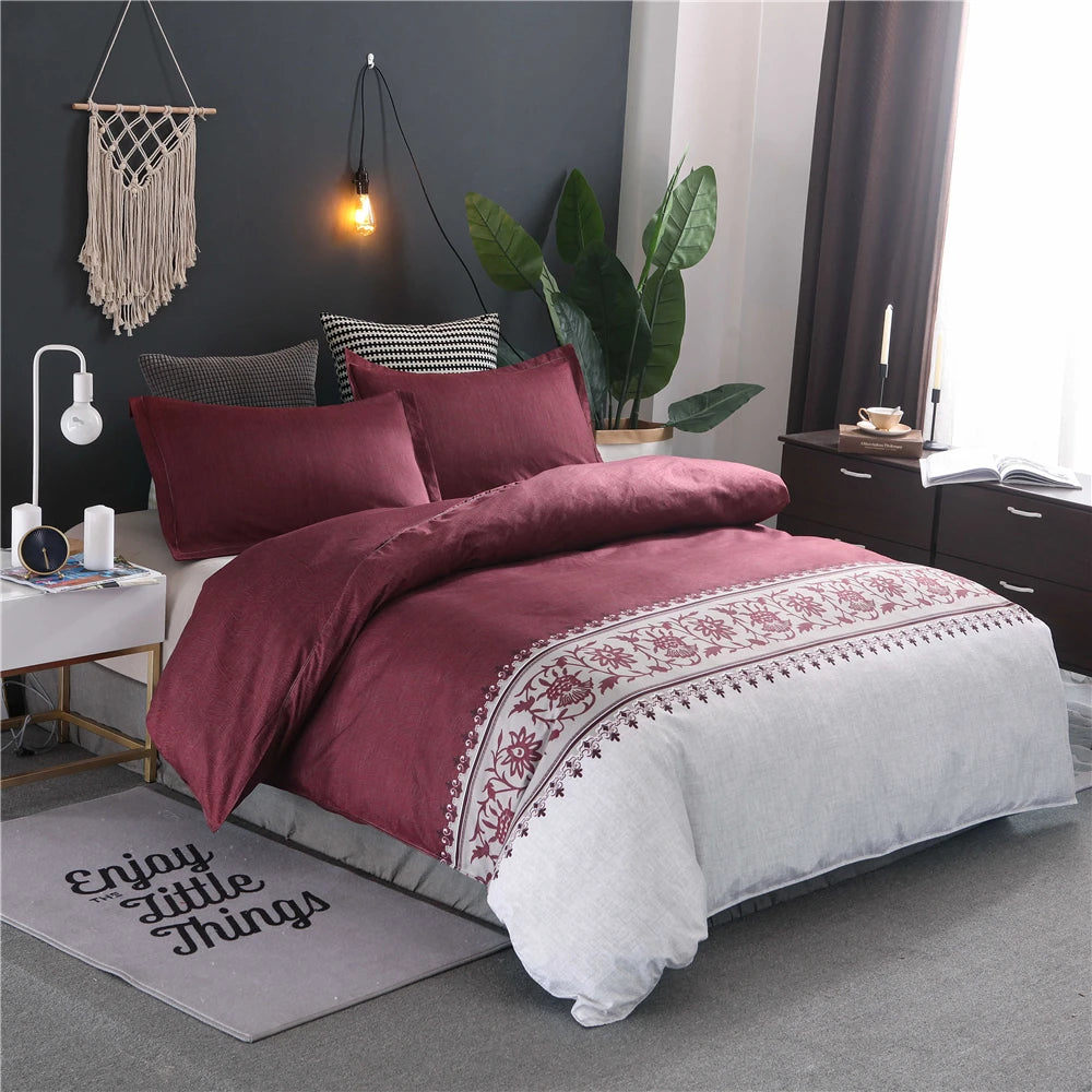 Luxury Bedding Sets King Flower Bed Linen High Quality Duvet Cover Set Queen Purple Bed Comforter
