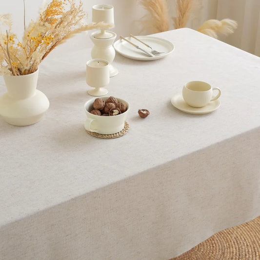 Linen Cotton Tablecloth for Wedding Home Party Dining Banquet Decoration Flax Fabric Table Cloth Luxurious Table Cover