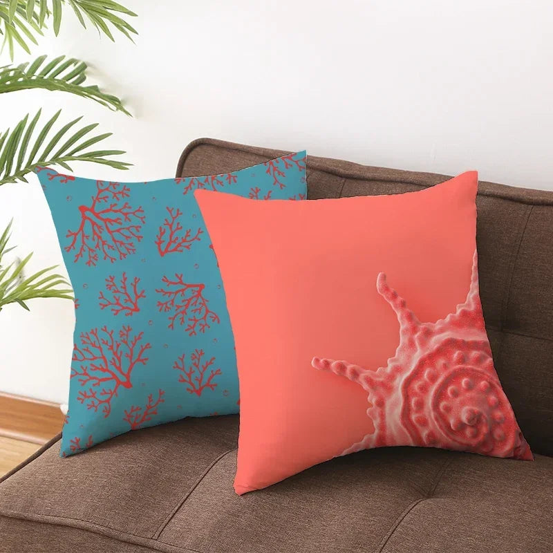 Coral Pillow Case Spring Home Decor Style Pillow Cushion Cover