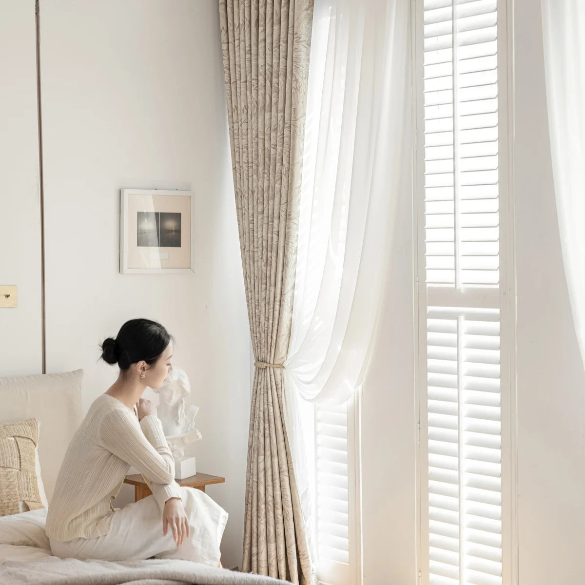 French Scandinavian Style Printed Curtains