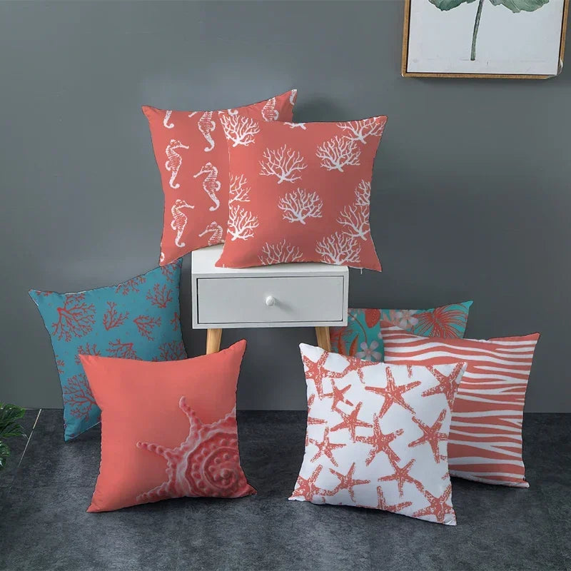 Coral Pillow Case Spring Home Decor Style Pillow Cushion Cover