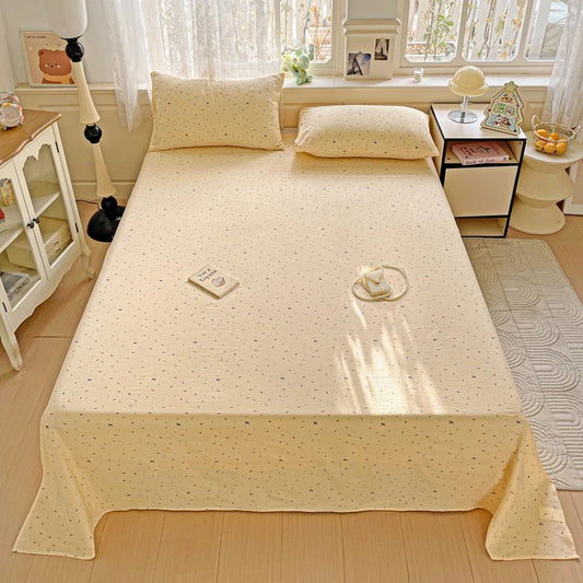 Bed Sheet High Quality Twin Double Queen King Bed Cover Sheets Pure Cotton Single Size Kids Bed Linen