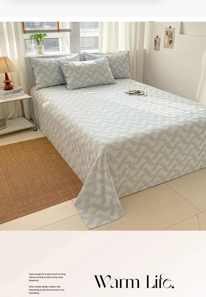 Pure Cotton Tee-piece Set Thiened Double-layered Cotton Bedding