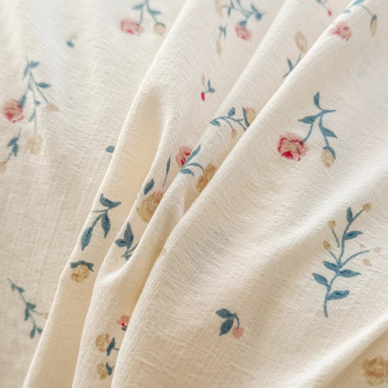 Double-Layer Weave Ultra-Soft Breathable Bed Flat Sheet 1Pc (No Pillowcase) Home Bed Linen Sheet Bedsheets for Single/Couple