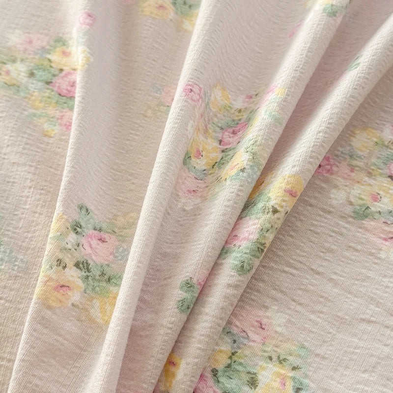 Double-Layer Weave Ultra-Soft Breathable Bed Flat Sheet 1Pc (No Pillowcase) Home Bed Linen Sheet Bedsheets for Single/Couple