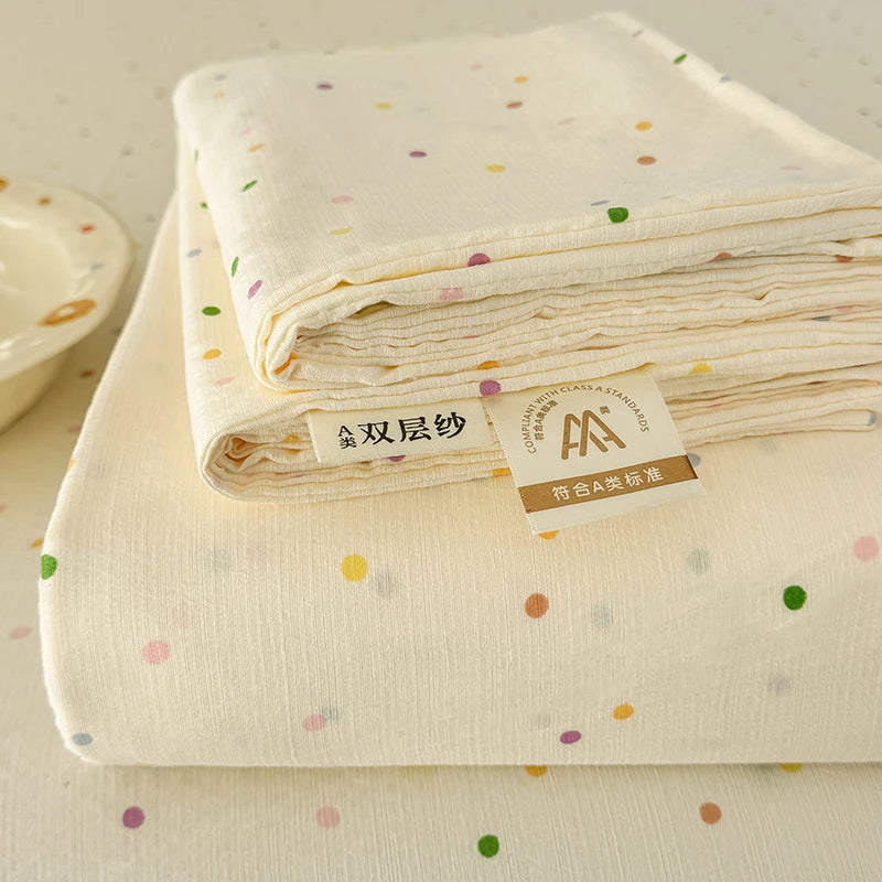 Double-Layer Weave Ultra-Soft Breathable Bed Flat Sheet 1Pc (No Pillowcase) Home Bed Linen Sheet Bedsheets for Single/Couple