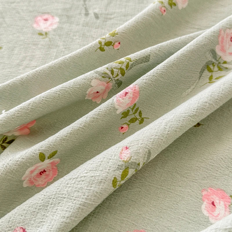 Double-Layer Weave Ultra-Soft Breathable Bed Flat Sheet 1Pc (No Pillowcase) Home Bed Linen Sheet Bedsheets for Single/Couple