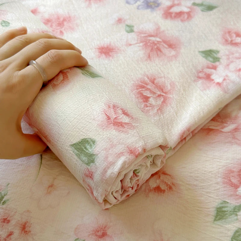 Flower Print Bed Sheet Single/Double/Queen/King Size Flat Sheets Adults Kids Room Soft Bed Linen sabanas (Pillowcase Need Order)