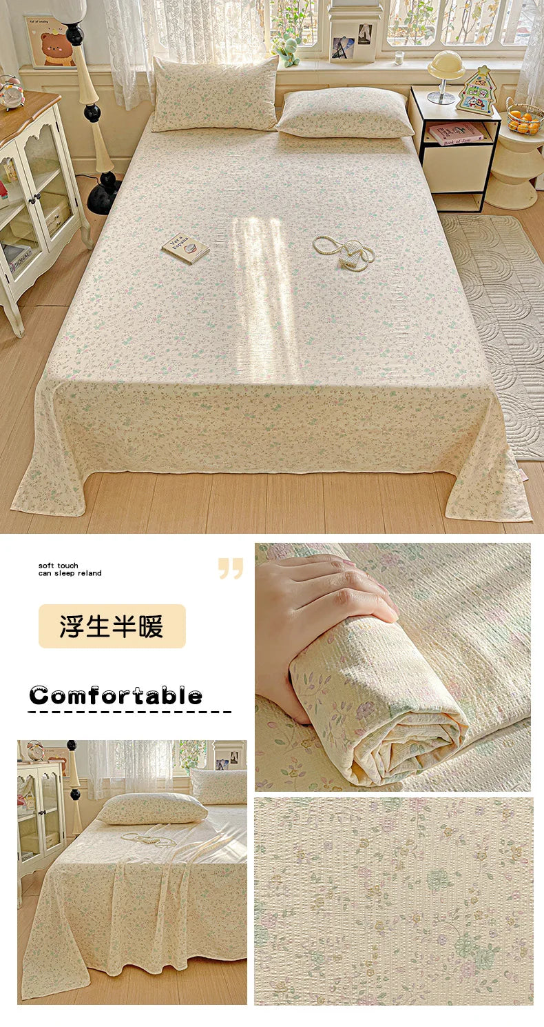 Bed Sheet High Quality Twin Double Queen King Bed Cover Sheets Pure Cotton Single Size Kids Bed Linen