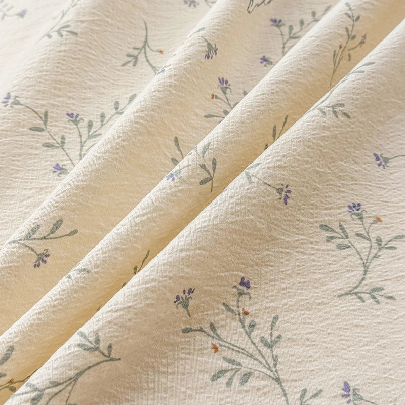 Double-Layer Weave Ultra-Soft Breathable Bed Flat Sheet 1Pc (No Pillowcase) Home Bed Linen Sheet Bedsheets for Single/Couple