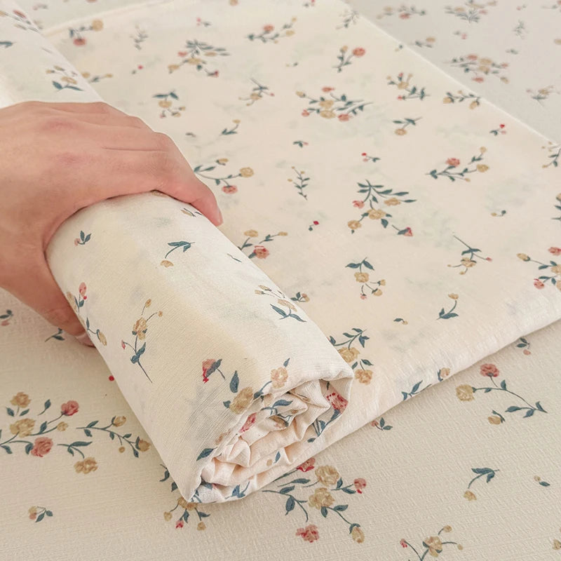 Double-Layer Weave Ultra-Soft Breathable Bed Flat Sheet 1Pc (No Pillowcase) Home Bed Linen Sheet Bedsheets for Single/Couple