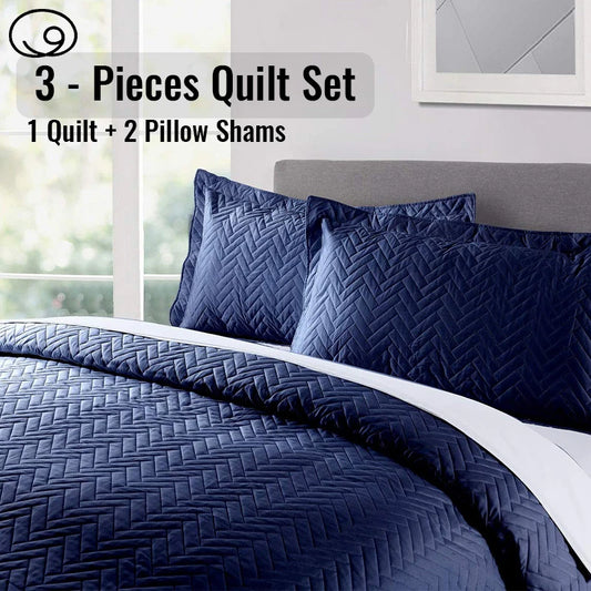 Cherryarn 2/3 Piece Piece Quilt Bedding Set, Lightweight Soft Quilt Bedspread Coverlet with Pillow Shams,Coin Pattern Quilt