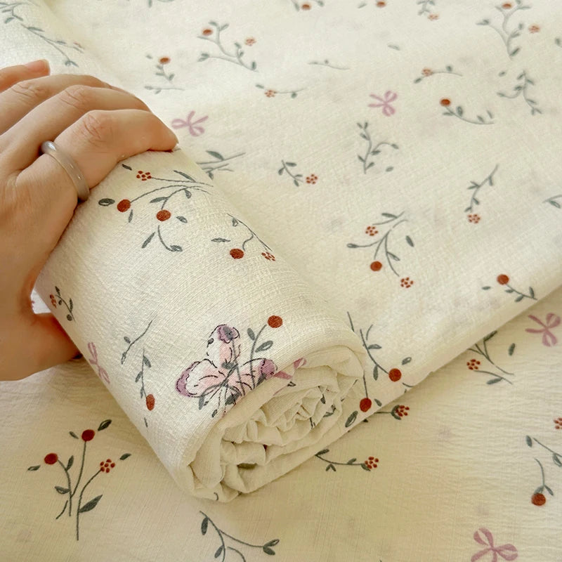 Flower Print Bed Sheet Single/Double/Queen/King Size Flat Sheets Adults Kids Room Soft Bed Linen sabanas (Pillowcase Need Order)