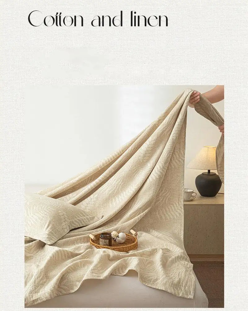 Luxury Cotton and Linen Bed Sheet Sets High Quality Skin Friendly Flat Sheet 2 Pillowcases for All Seasons Queen King Bedclothes