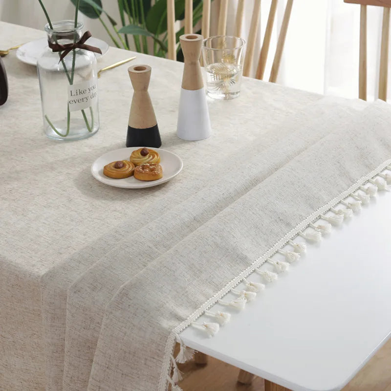 Linen Cotton Tablecloth for Wedding Home Party Dining Banquet Decoration Flax Fabric Table Cloth Luxurious Table Cover