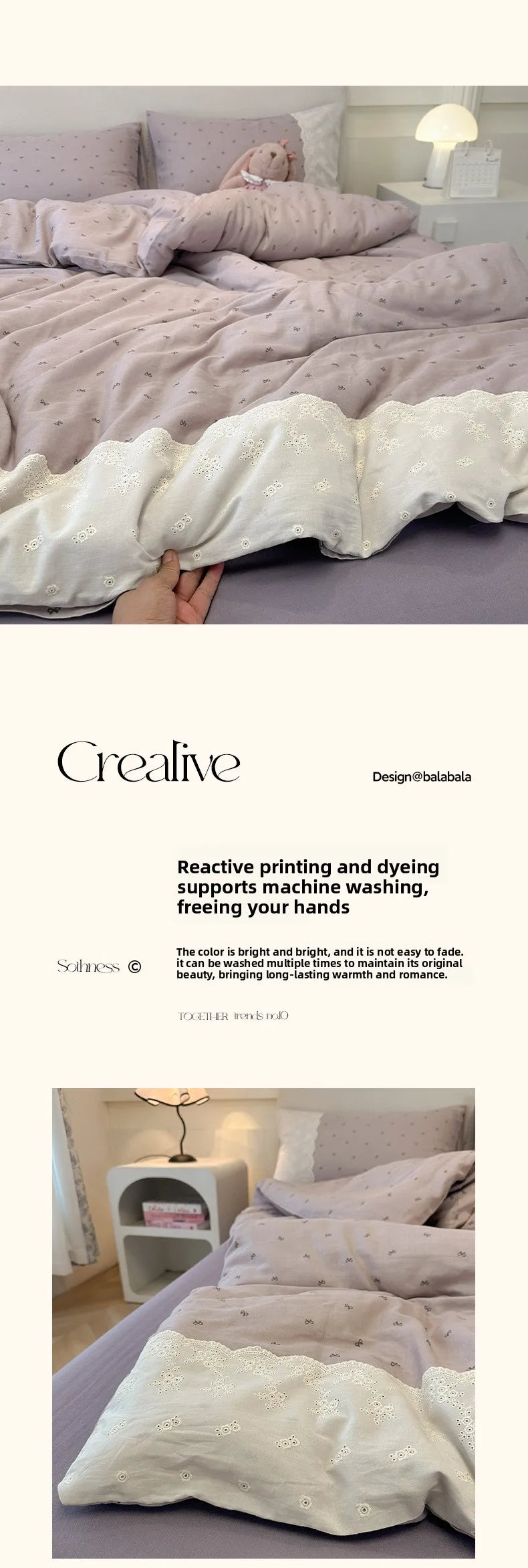 French Cotton Muslin Bedding Set Washed Double Layer Duvet Cover Bed Linen Summer Breathable Sheets Cozy Skin Friendly