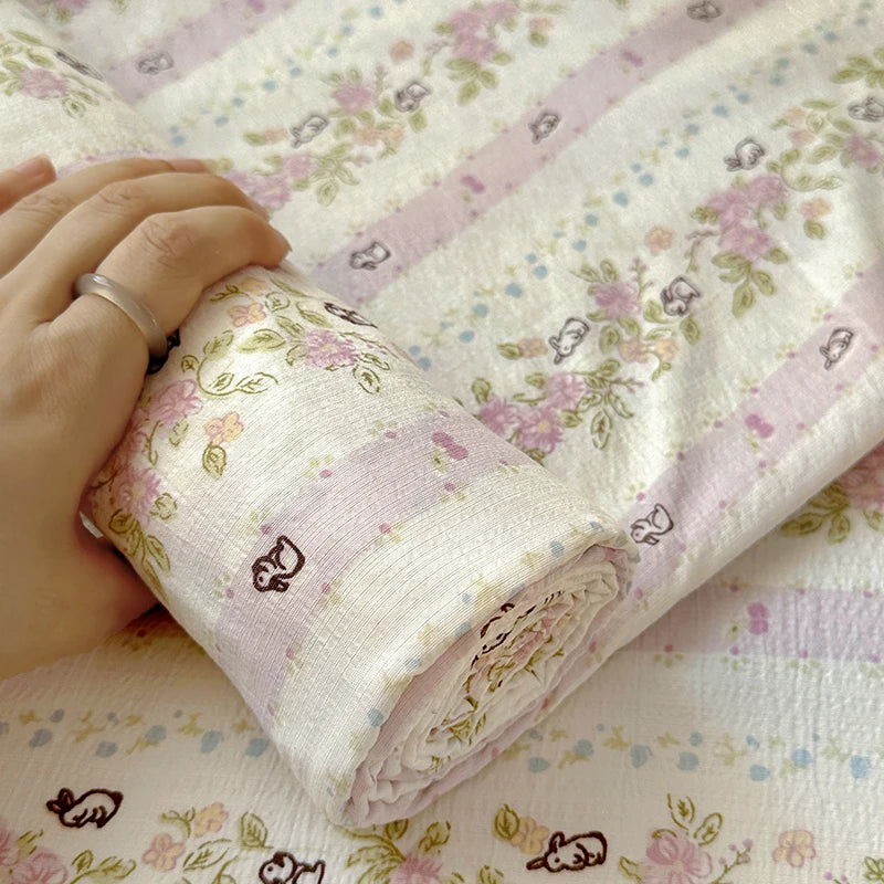 Flower Print Bed Sheet Single/Double/Queen/King Size Flat Sheets Adults Kids Room Soft Bed Linen sabanas (Pillowcase Need Order)