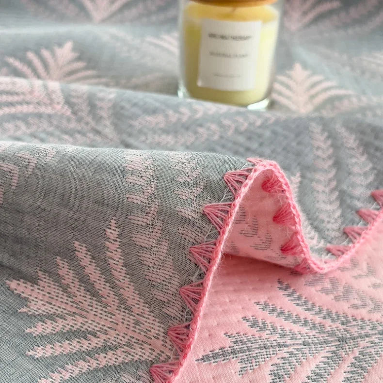 New cotton three-layer yarn towel quilt pure cotton office lunch break blanket sofa cover blanket shawl blanket Xia Liang quilt