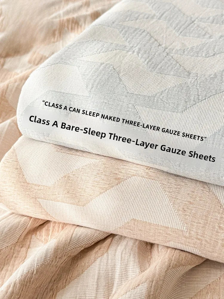 Pure Cotton Tee-piece Set Thiened Double-layered Cotton Bedding