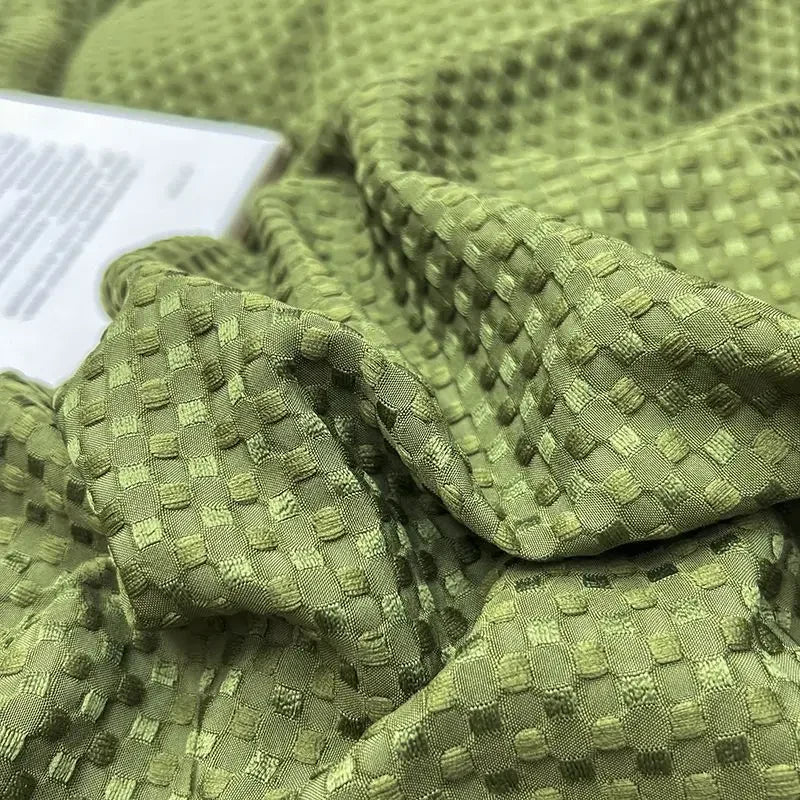 Bedding Set Cotton Waffle Olive Green Quilt Cover Bed Sheet