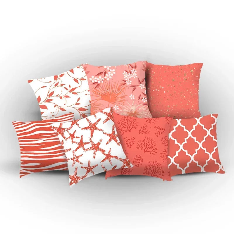 Coral Pillow Case Spring Home Decor Style Pillow Cushion Cover