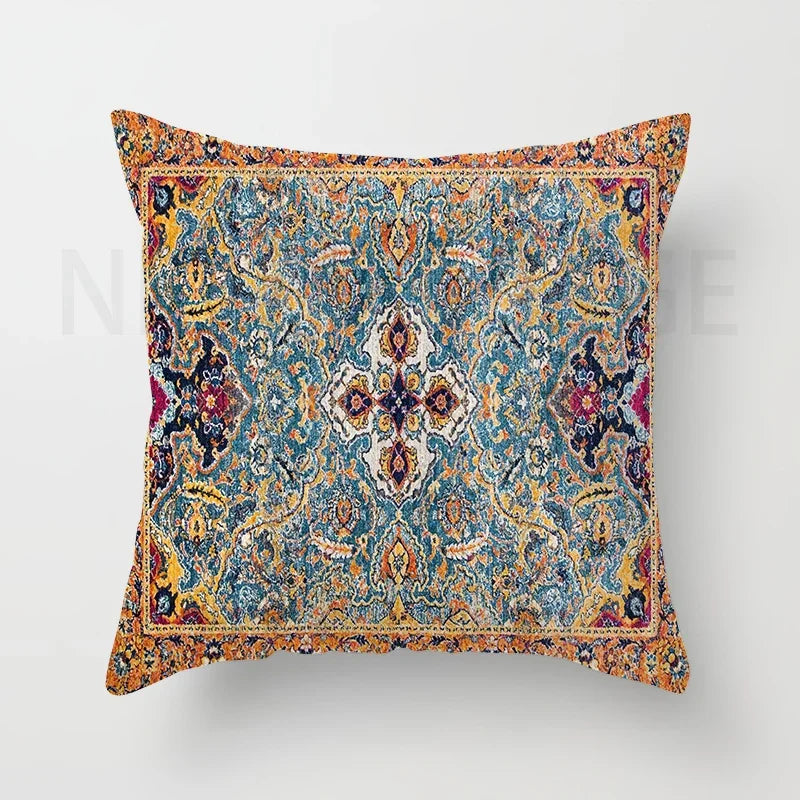 Red Moroccan ethnic style short plush pillowcase sofa cushion cover