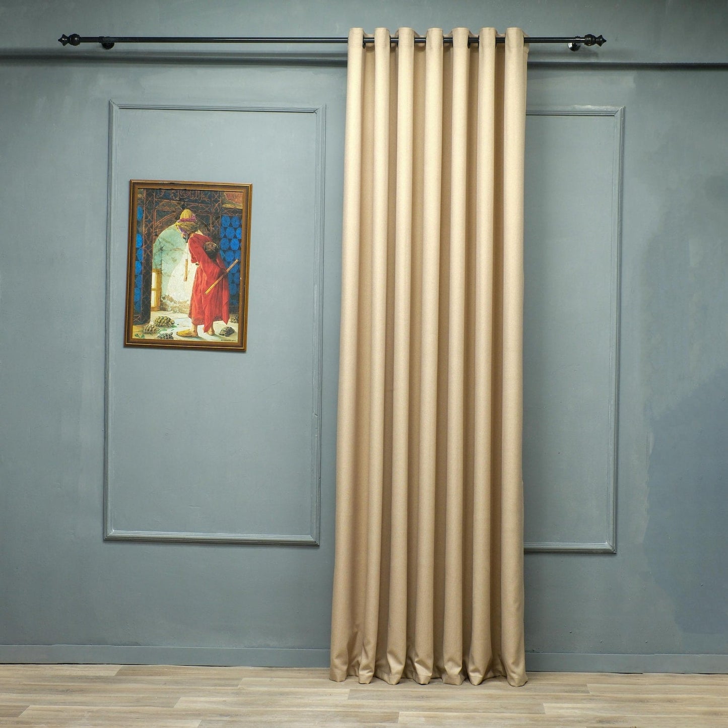 Premium Linen Herringbone Eyelet Curtains UK - Natural Light Filtering - Various Colours-2