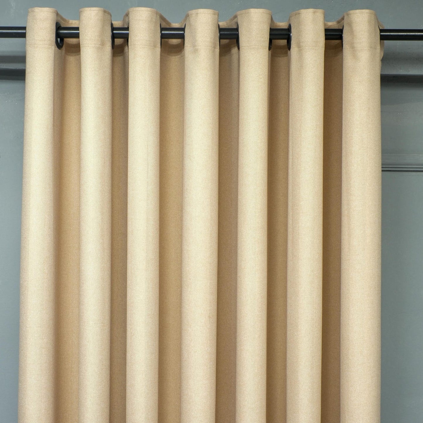 Premium Linen Herringbone Eyelet Curtains UK - Natural Light Filtering - Various Colours-3