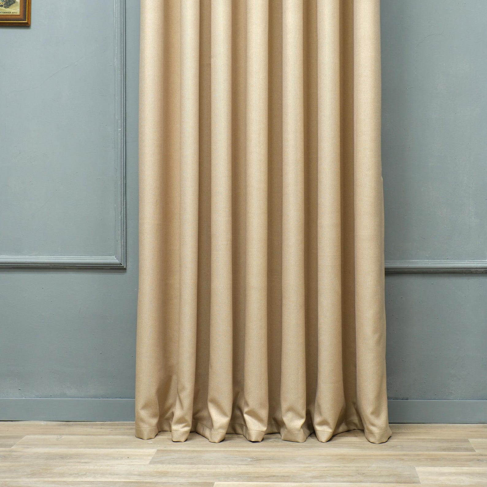 Premium Linen Herringbone Eyelet Curtains UK - Natural Light Filtering - Various Colours-4