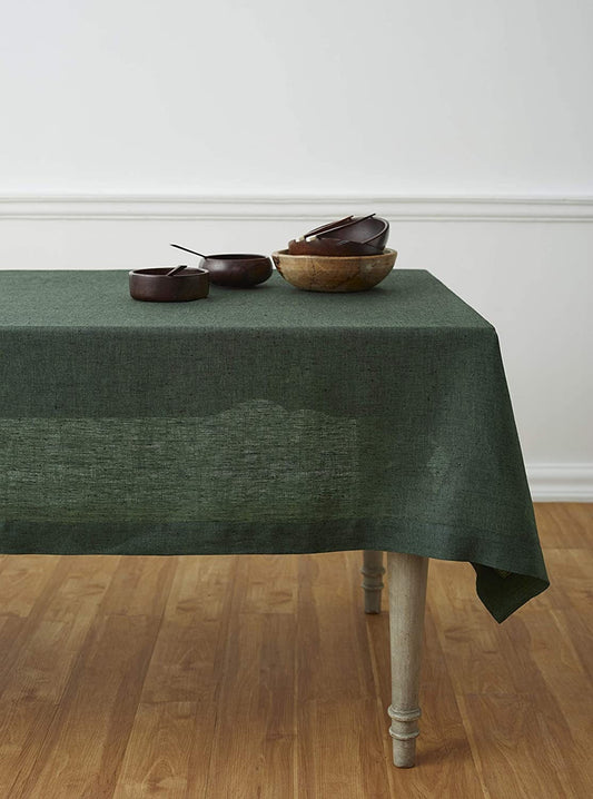 Moss Green Tablecloth | Pure Linen | Linen Cotton Mix | Soft | Handmade | Customisable Sizes | Customisable Shapes
