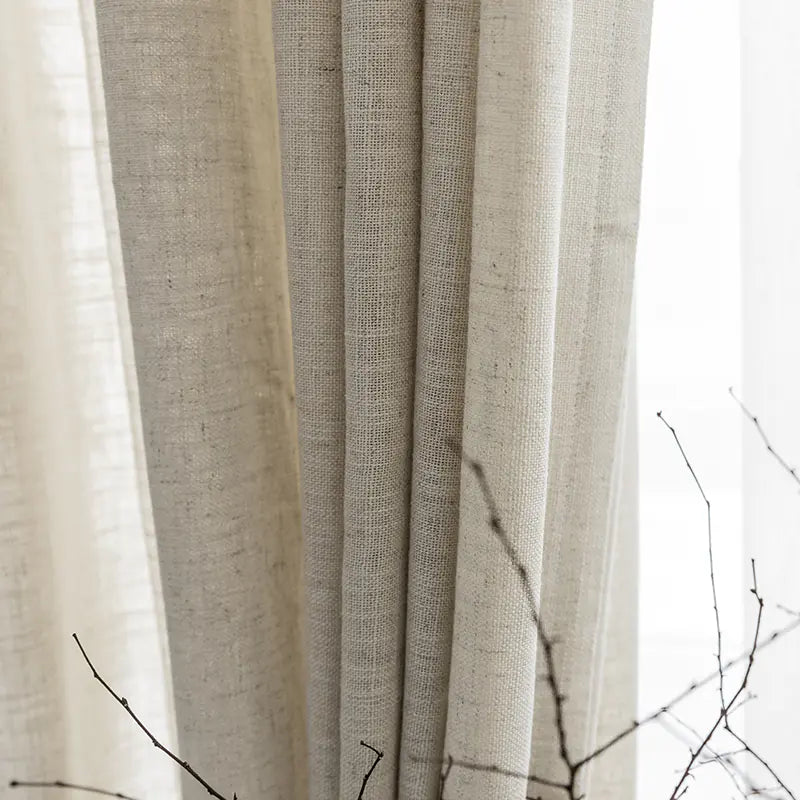 Contemporary Semi-Blackout Linen Drapes